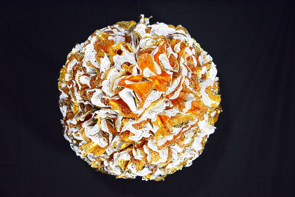 DIY Gold Doilies Flower Ball Paper Lantern