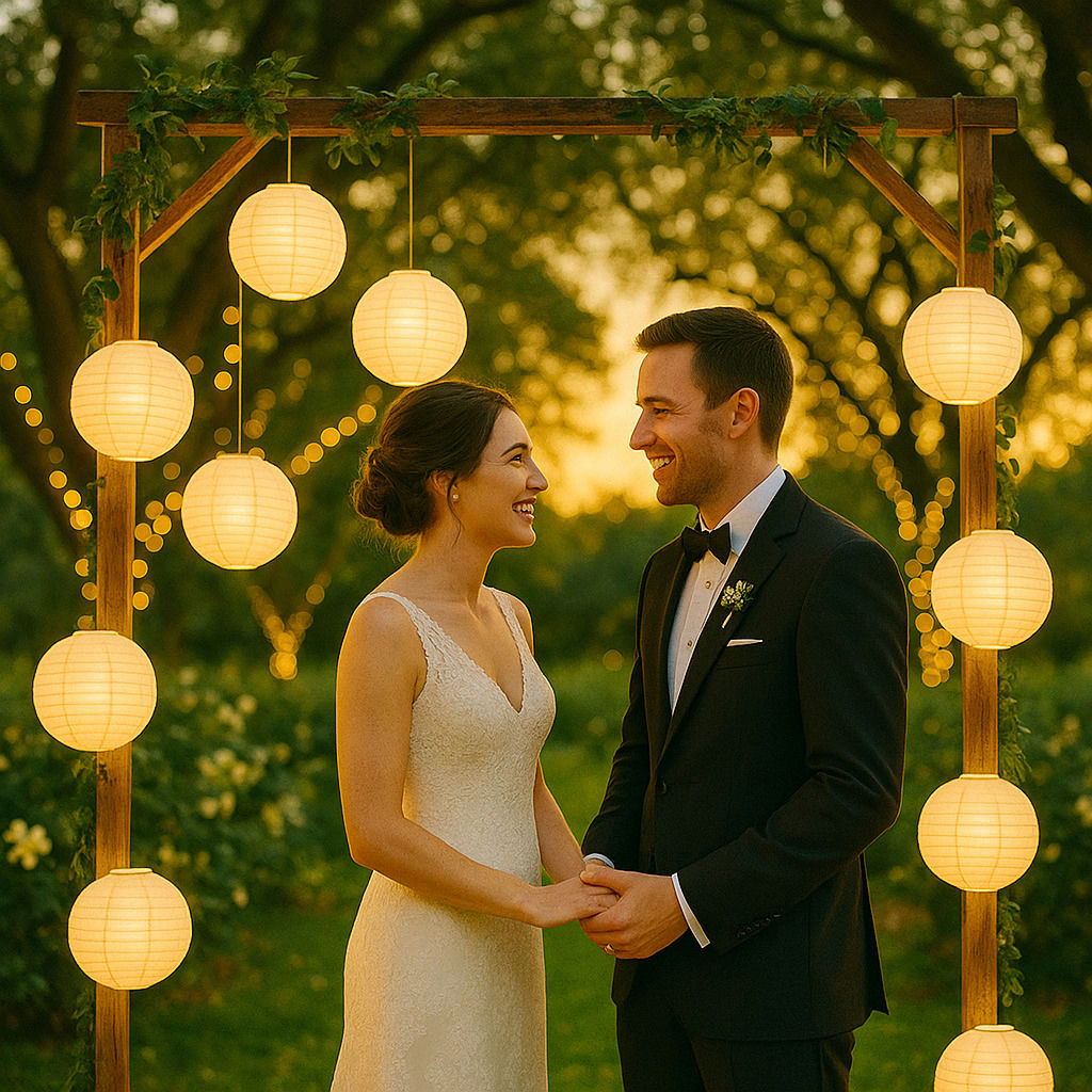 Using Paper Lanterns to Create Picture-Perfect Wedding Photos