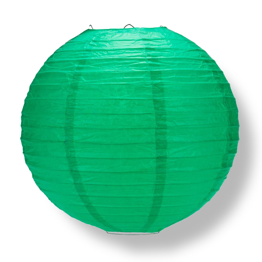 Arcadia Teal Green Round Even Ribbing Paper Lanterns