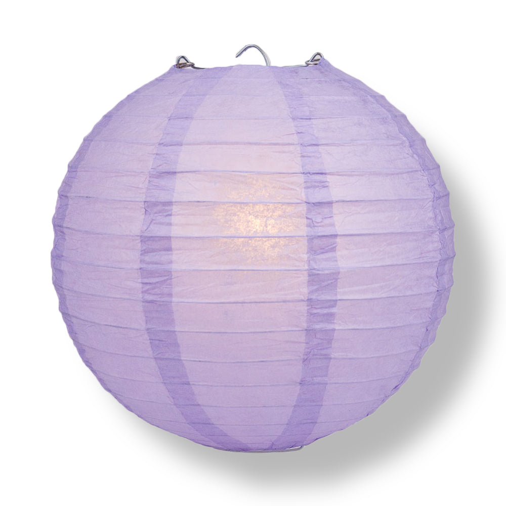 Lavender Round Even Ribbing Paper Lanterns