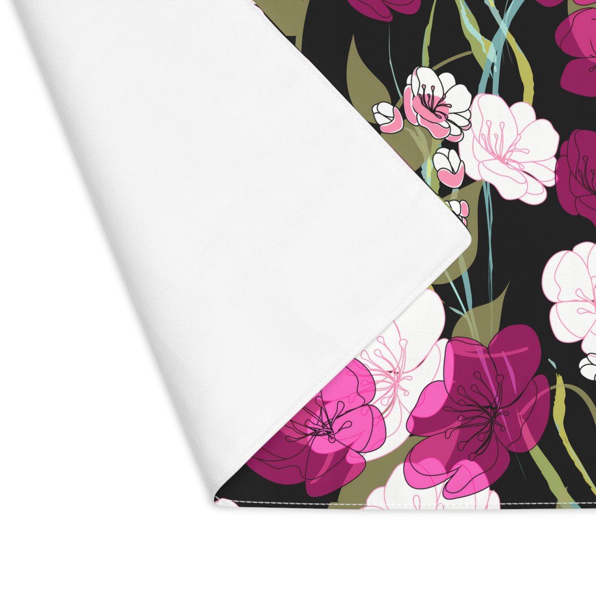 Decorative Cotton Place Mat with Midnight Cherry Blossom Design (18&quot; x 14&quot;)