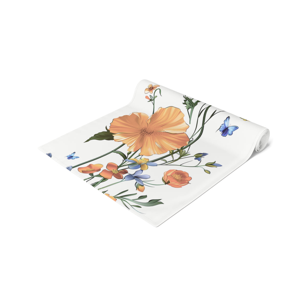 Super Bloom Table Runner with Spring Wildflower Floral Design (16&quot; × 72&quot;)