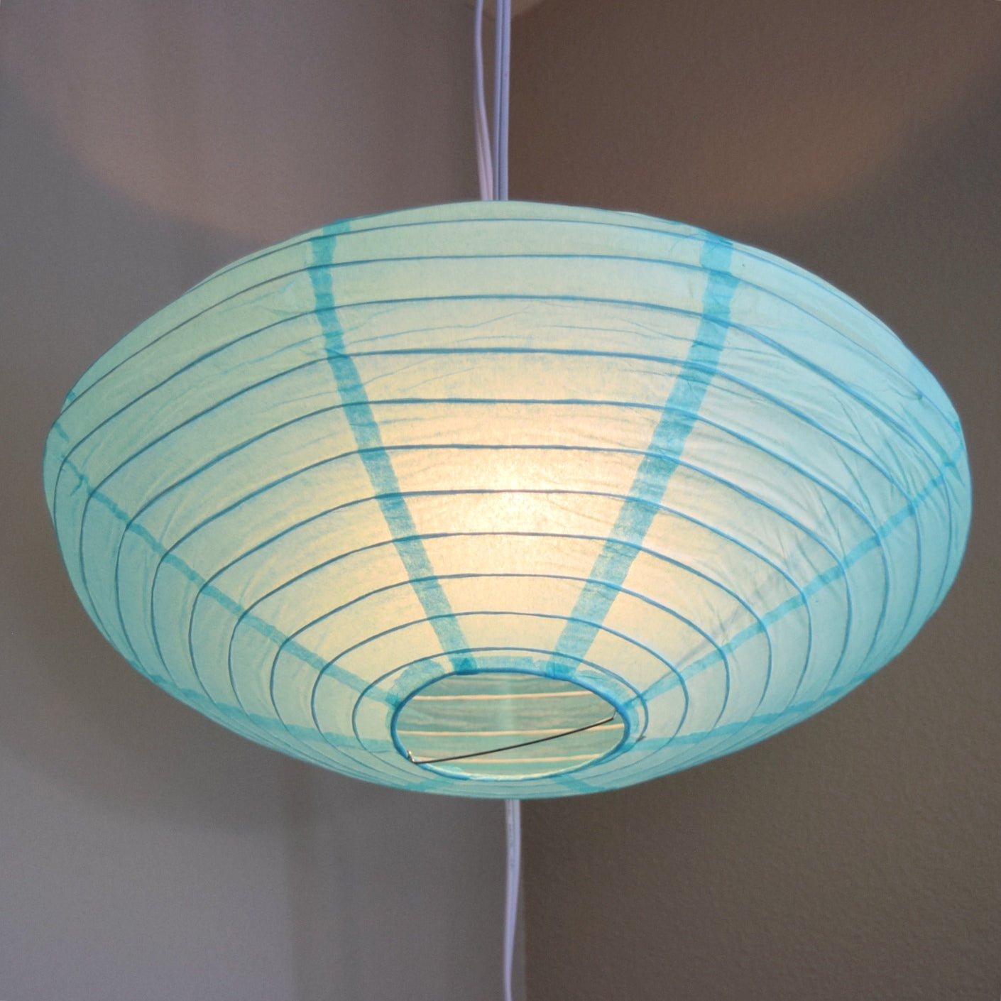 16" Water Blue Saturn UFO Paper Lantern