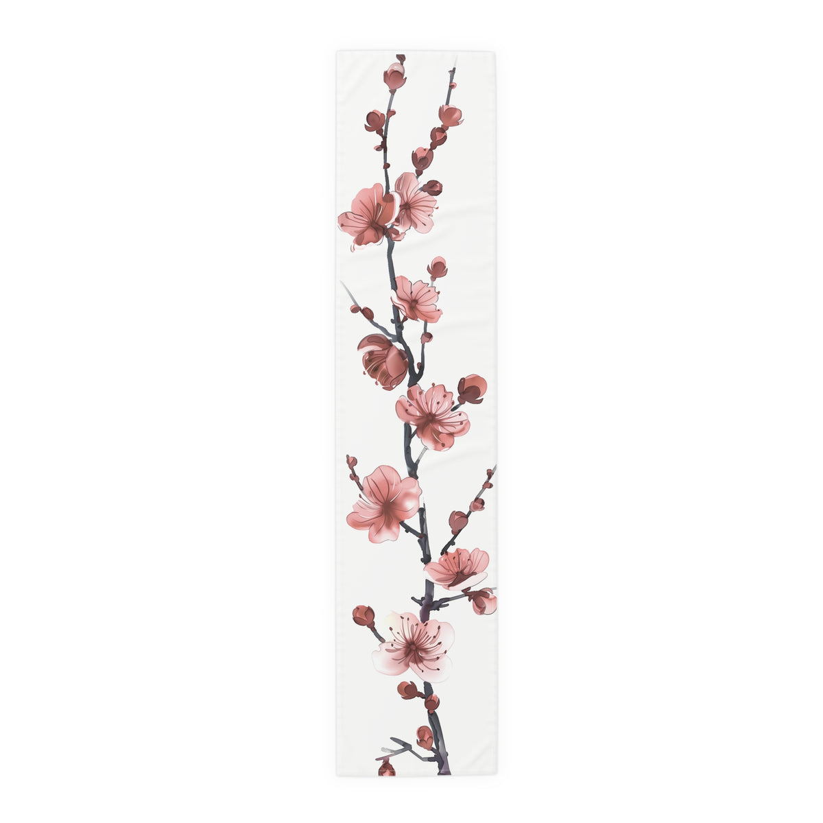 Elegant Table Runner with Pretty Plum Blossoms Design (16&quot; × 72&quot;)