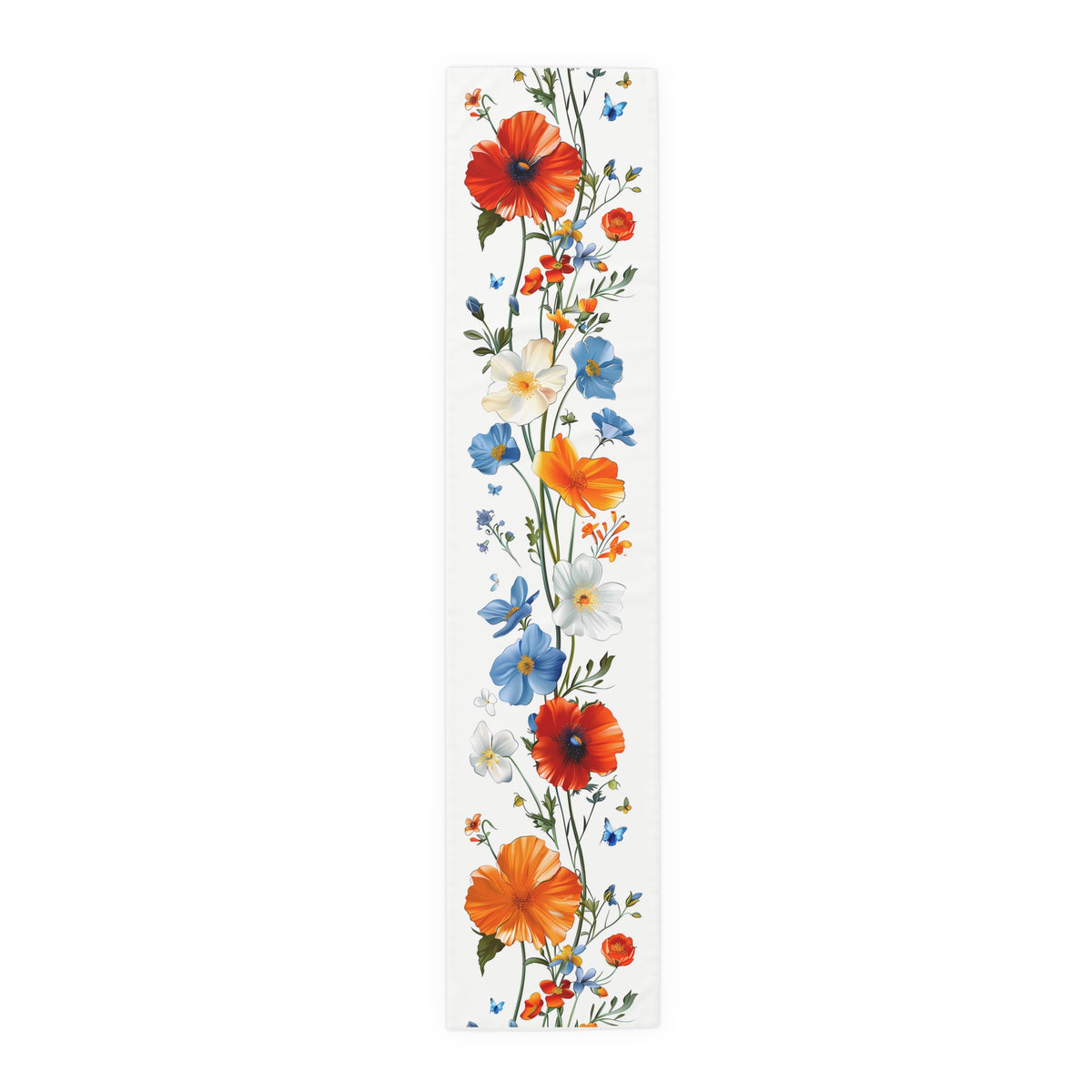 Super Bloom Table Runner with Spring Wildflower Floral Design (16&quot; × 72&quot;)