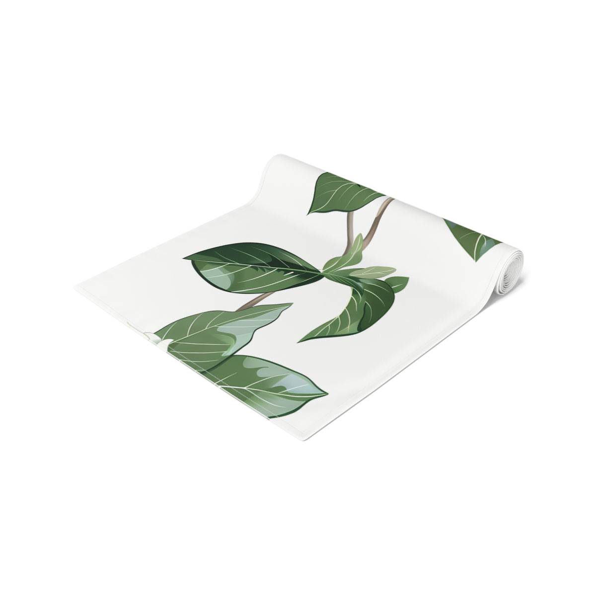 Elegant Table Runner with White Gardenia Design (16&quot; × 72&quot;)
