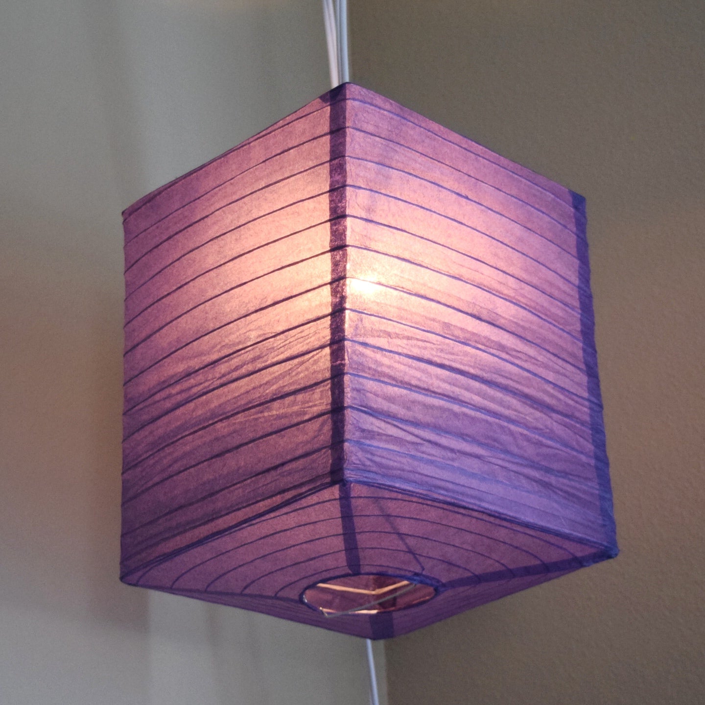 Dark Purple Hako Paper Lantern (8 inch x 10 inch)