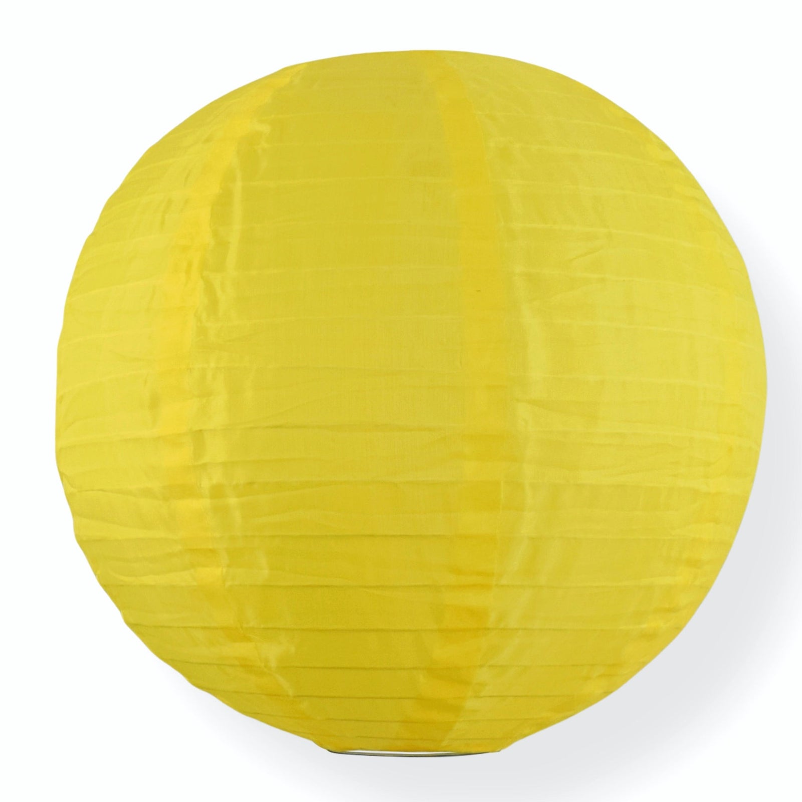 24 Inch Yellow Shimmering Nylon Lantern, Even Ribbing, Durable, Hanging - LunaBazaar.com - Discover. Celebrate. Decorate.