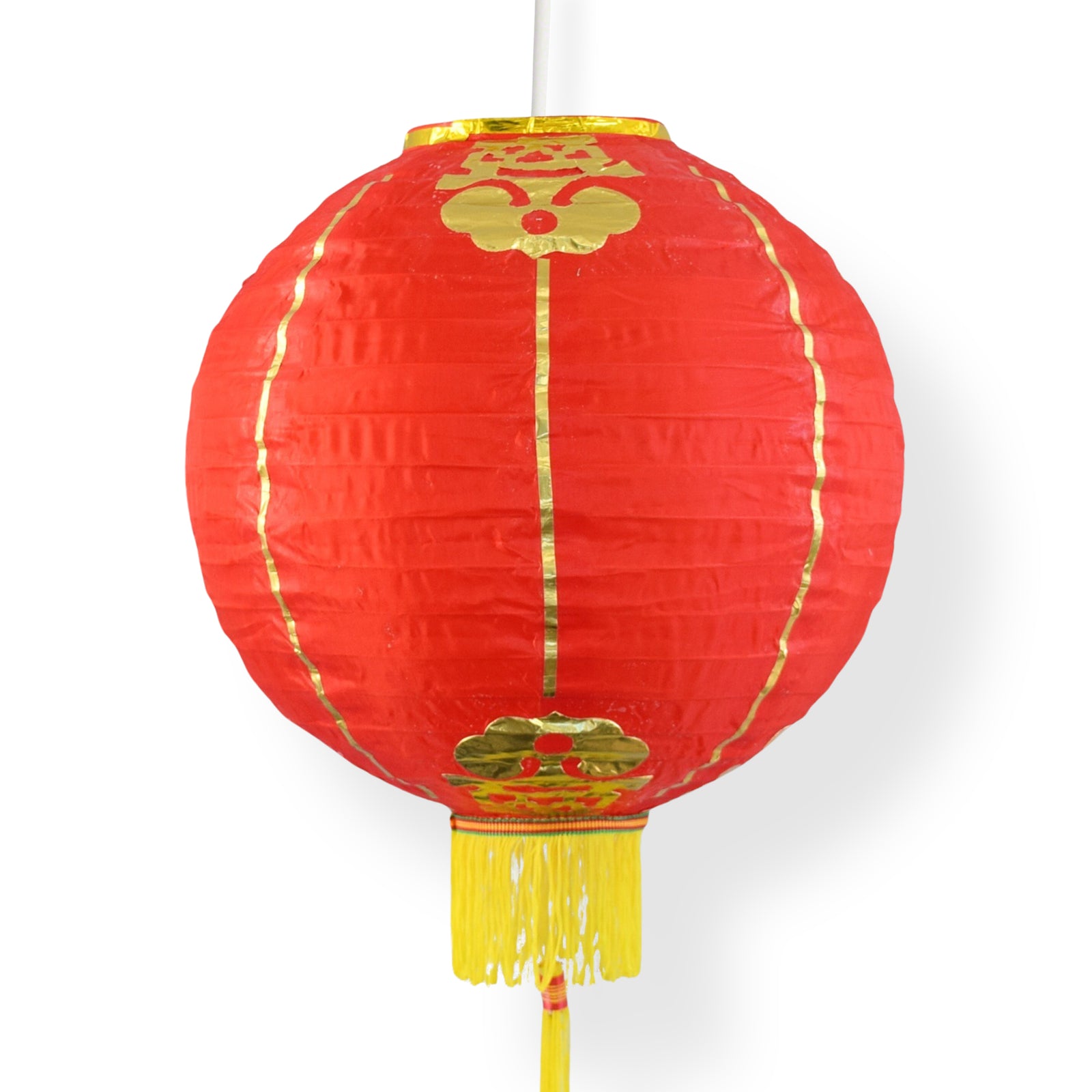 24" Red Traditional Nylon Chinese New Year Lantern w/Tassel