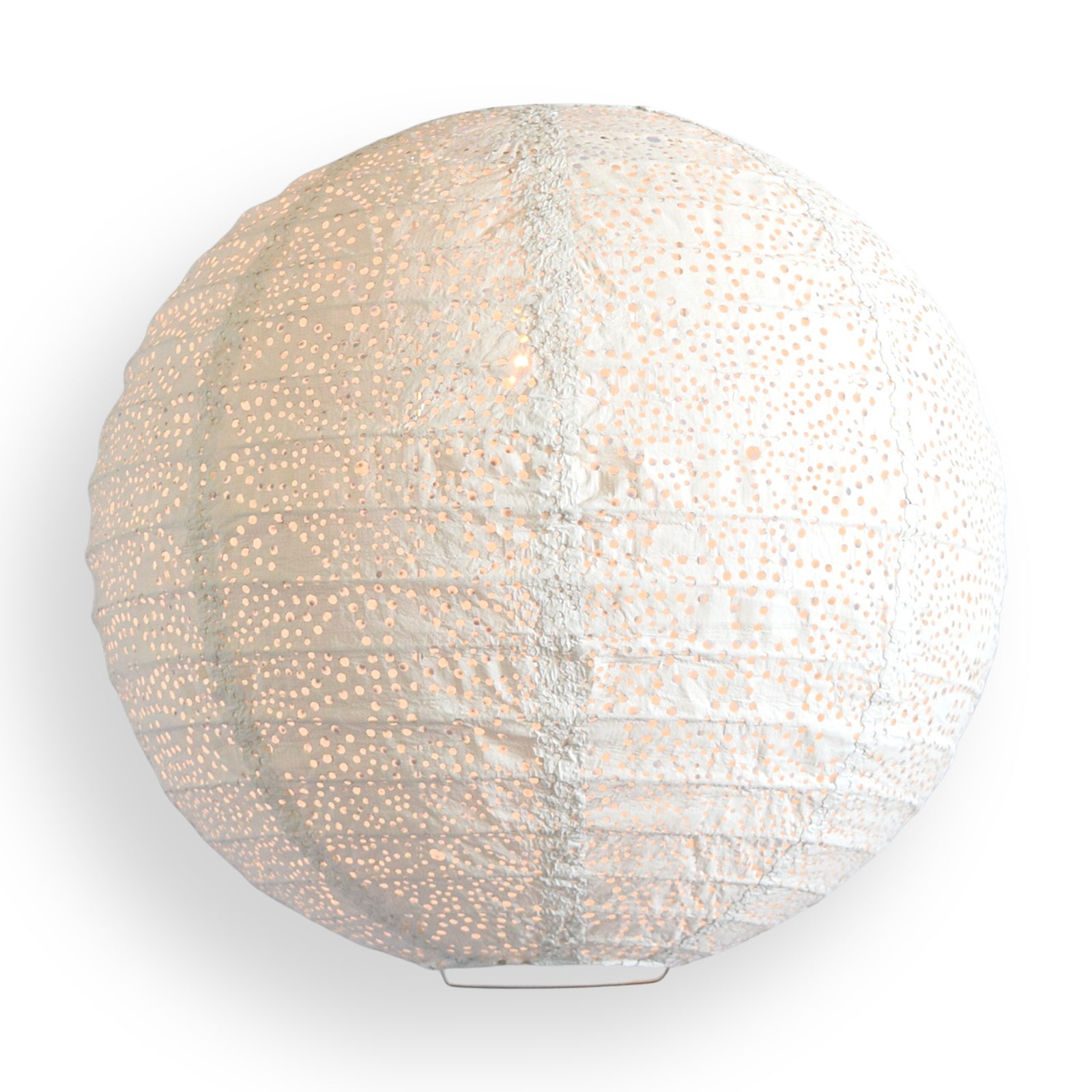 Round Tyvek Paper Lantern, Extra Durable, White (12"W x 12"H)