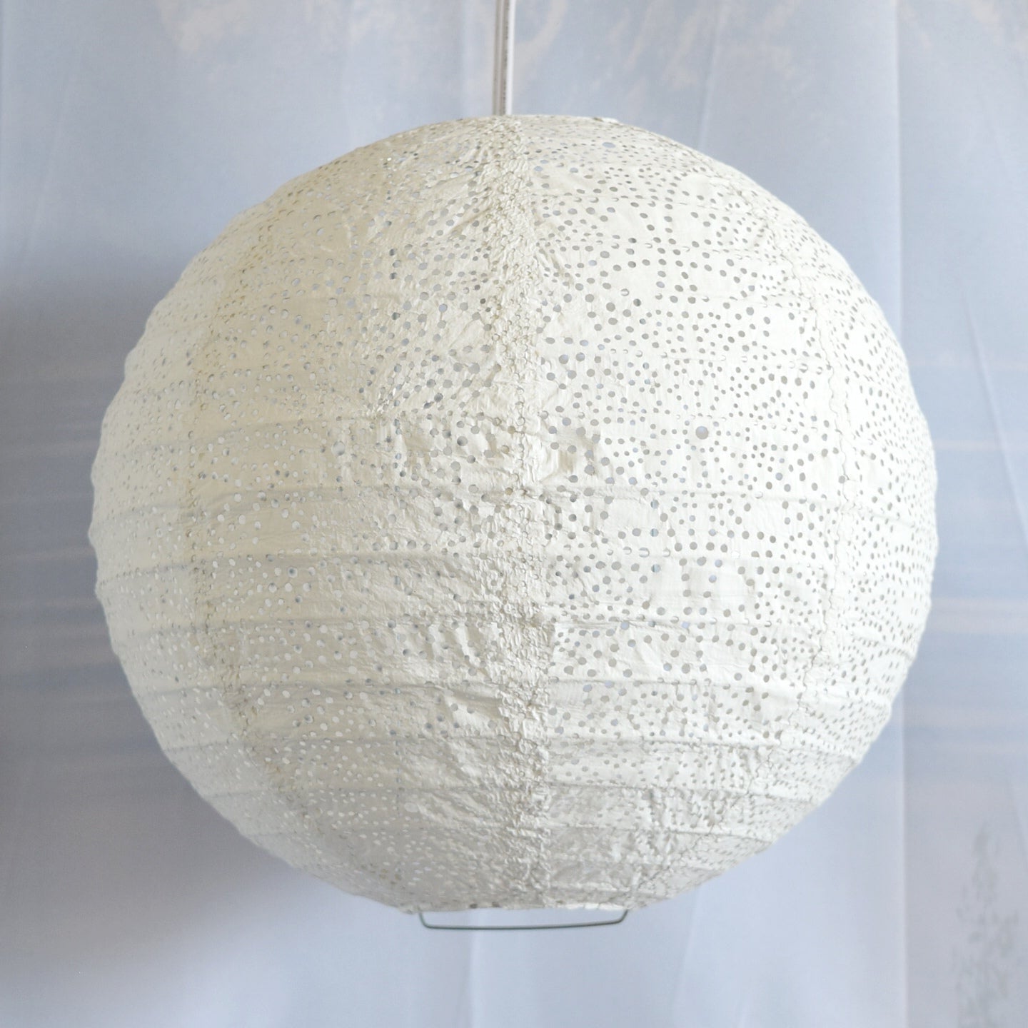 Round Tyvek Paper Lantern, Extra Durable, White (12"W x 12"H)