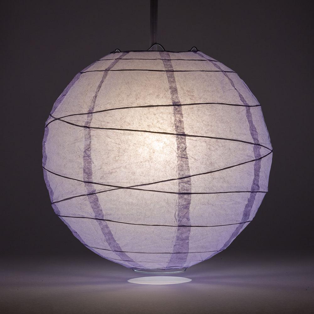 BULK PACK (5) 14" Lavender Round Paper Lantern, Crisscross Ribbing, Chinese Hanging Wedding & Party Decoration - PaperLanternStore.com - Paper Lanterns, Decor, Party Lights & More