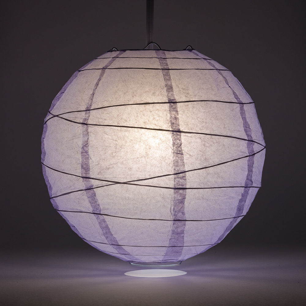 12" Lavender Round Paper Lantern, Crisscross Ribbing, Chinese Hanging Wedding & Party Decoration - PaperLanternStore.com - Paper Lanterns, Decor, Party Lights & More