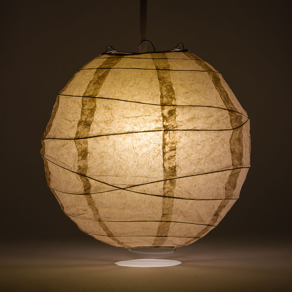 8" Dusty Sand Rose Round Paper Lantern, Crisscross Ribbing, Chinese Hanging Wedding & Party Decoration - PaperLanternStore.com - Paper Lanterns, Decor, Party Lights & More