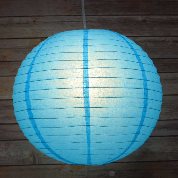 MoonBright 12 Inch Turquoise Paper Lantern Outdoor String Light Set (10