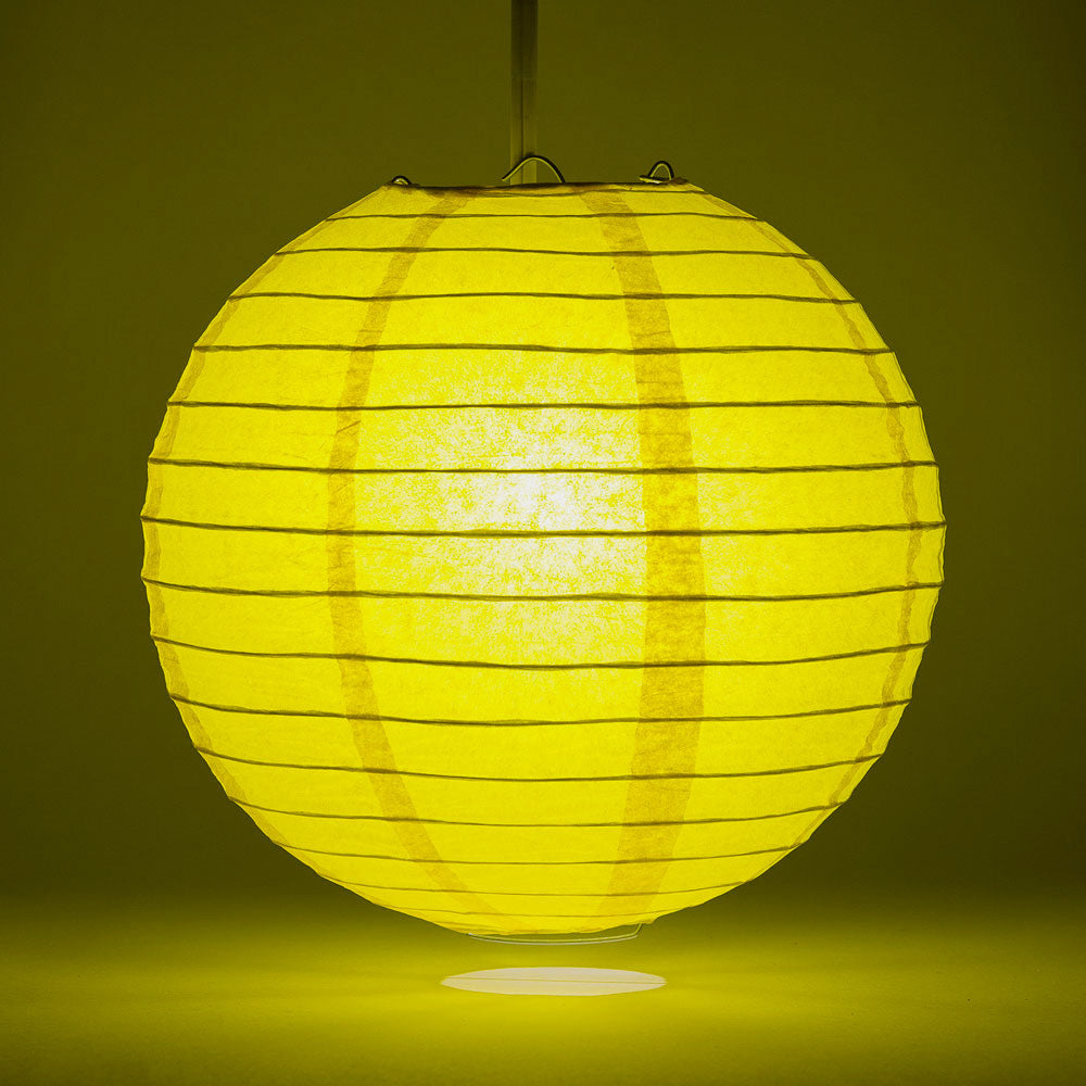10&quot; Yellow Round Paper Lantern, Even Ribbing, Chinese Hanging Wedding &amp; Party Decoration - PaperLanternStore.com - Paper Lanterns, Decor, Party Lights &amp; More