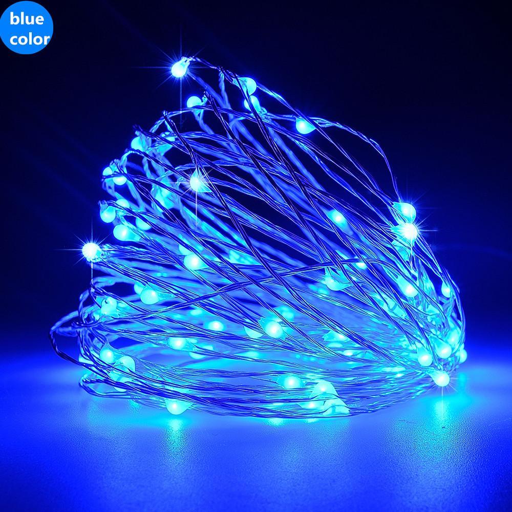 33 FT | 100 LED Blue Waterproof Micro Fairy String Lights With Power Adaptor - PaperLanternStore.com - Paper Lanterns, Decor, Party Lights &amp; More