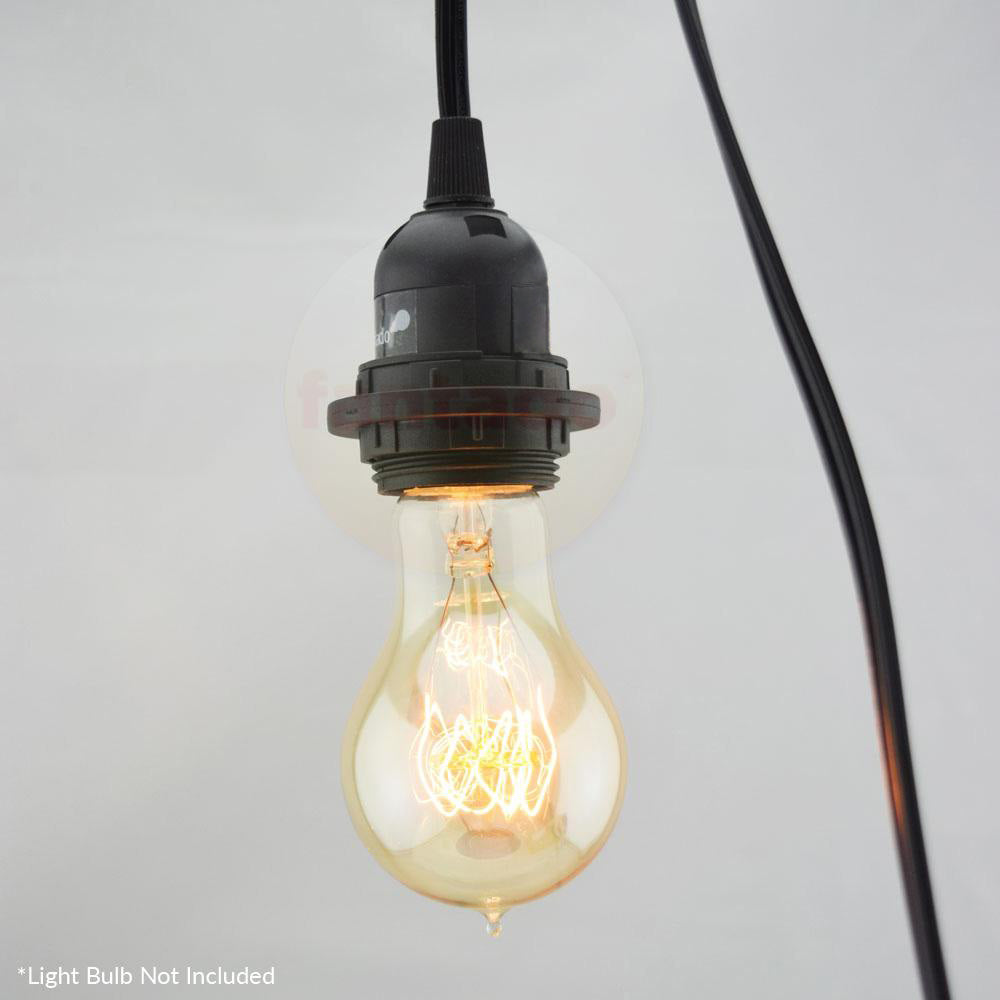 Extra-Long Single Socket Black Pendant Light Lamp Cord for Lanterns & Light Bulbs, Switch, 25 FT