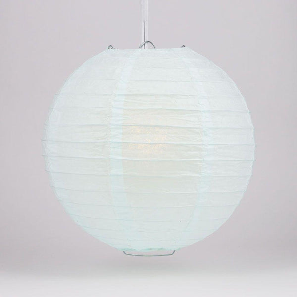 8" Arctic Spa Blue Round Paper Lantern, Even Ribbing, Chinese Hanging Wedding & Party Decoration - PaperLanternStore.com - Paper Lanterns, Decor, Party Lights & More
