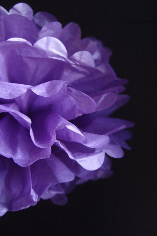 EZ-Fluff 12&quot; Dark Purple Tissue Paper Pom Poms Flowers Balls, Decorations (4 PACK) - PaperLanternStore.com - Paper Lanterns, Decor, Party Lights &amp; More