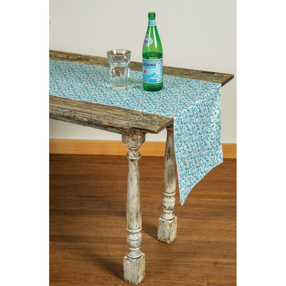 Turquoise Blue Floral Table Runner - PaperLanternStore.com - Paper Lanterns, Decor, Party Lights &amp; More