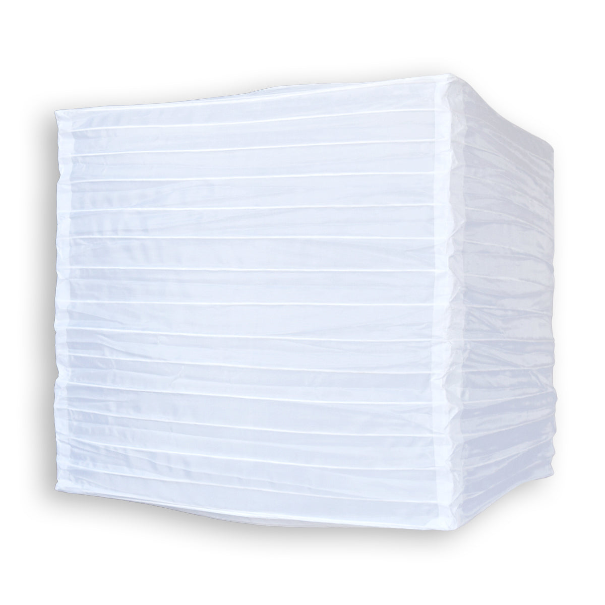 14" White Square Unique Shaped Shimmering Nylon Lantern