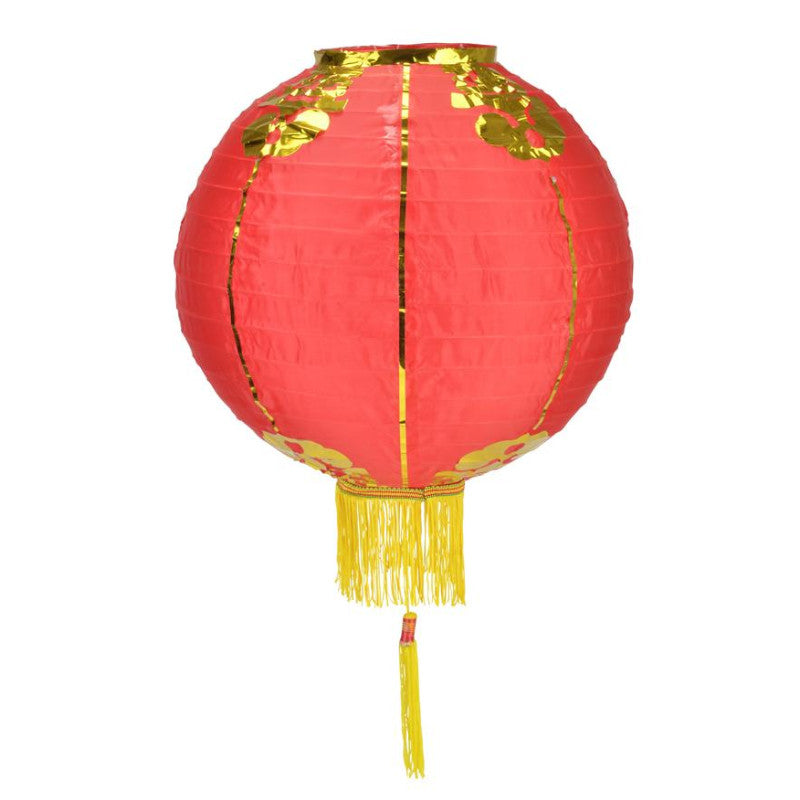 10" Red Traditional Nylon Chinese Lantern w/Tassel - PaperLanternStore.com - Paper Lanterns, Decor, Party Lights & More