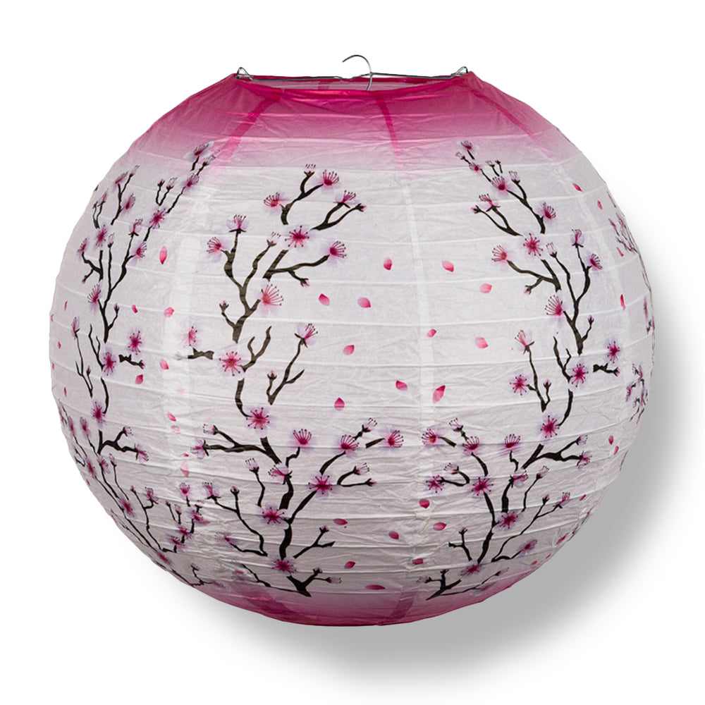 12 PACK | 14&quot; Pink Cherry Blossom Tree Japanese Paper Lantern - PaperLanternStore.com - Paper Lanterns, Decor, Party Lights &amp; More