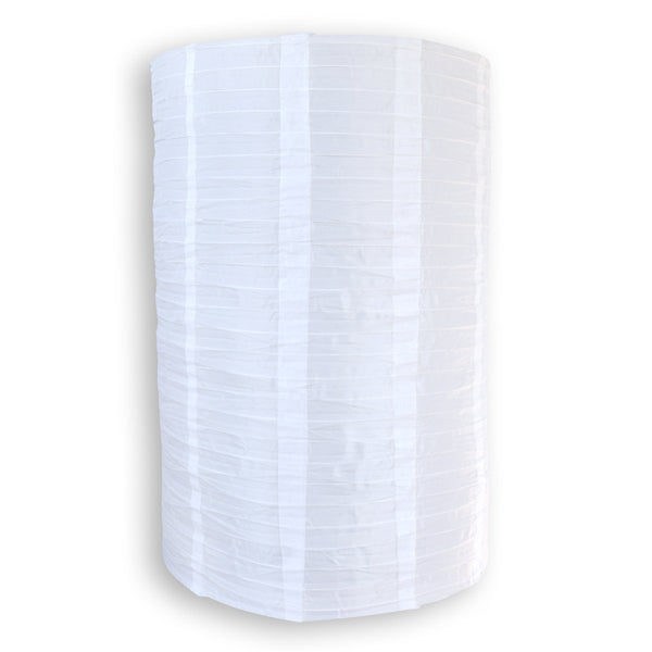 8" White Cylinder Nylon Lantern - PaperLanternStore.com - Paper Lanterns, Decor, Party Lights & More