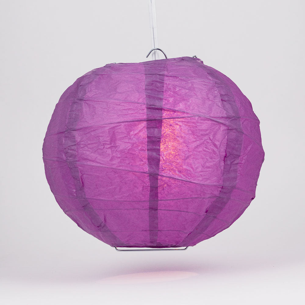 16&quot; Violet / Orchid Round Paper Lantern, Crisscross Ribbing, Chinese Hanging Wedding &amp; Party Decoration - PaperLanternStore.com - Paper Lanterns, Decor, Party Lights &amp; More