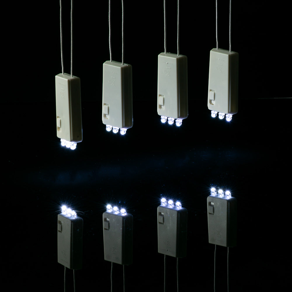 BULK PACK (6) 3-LED Hanging Battery Lights for Lanterns, Cool White (Battery Powered) - PaperLanternStore.com - Paper Lanterns, Decor, Party Lights & More