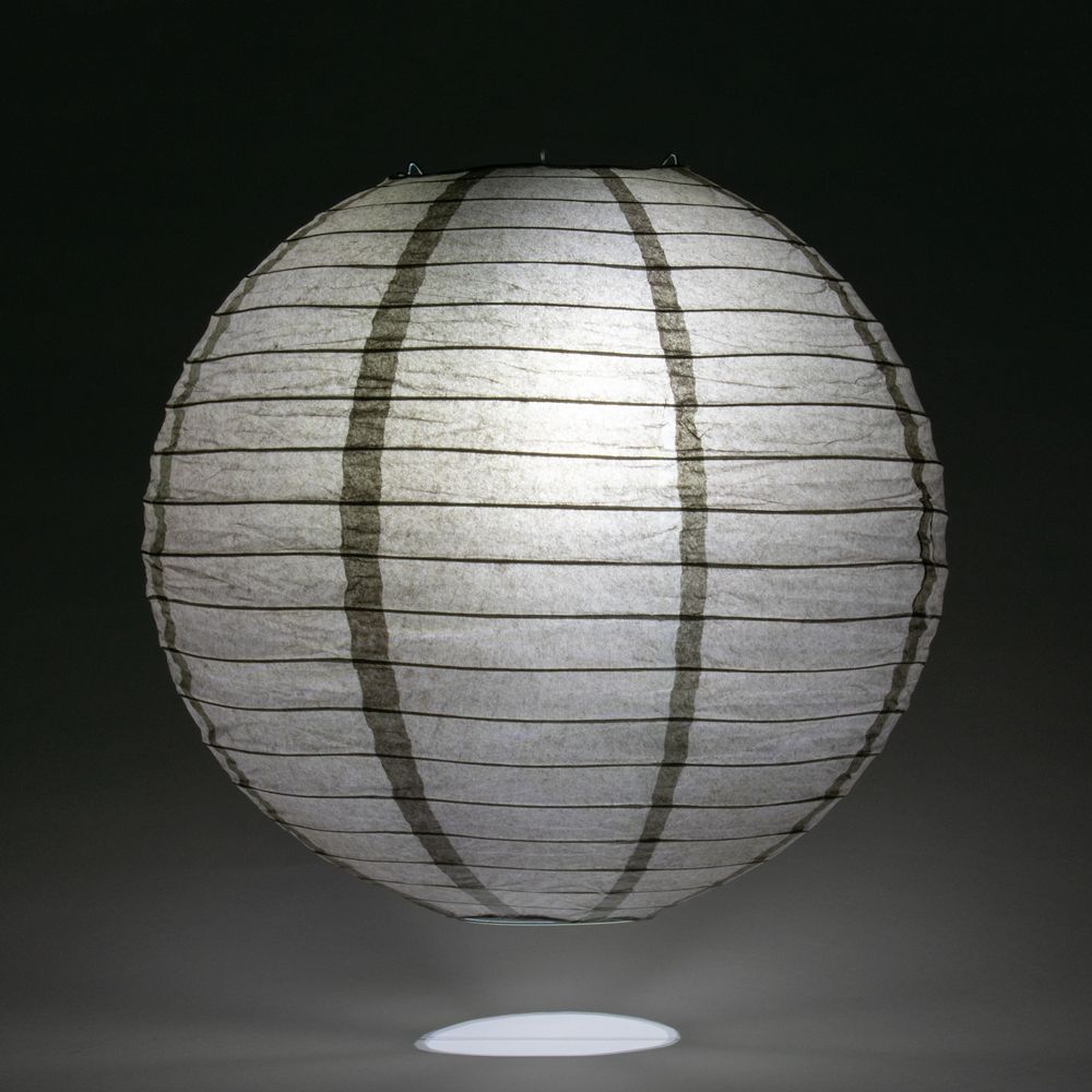 10&quot; Driftwood Grey Round Paper Lantern, Even Ribbing, Chinese Hanging Wedding &amp; Party Decoration - PaperLanternStore.com - Paper Lanterns, Decor, Party Lights &amp; More