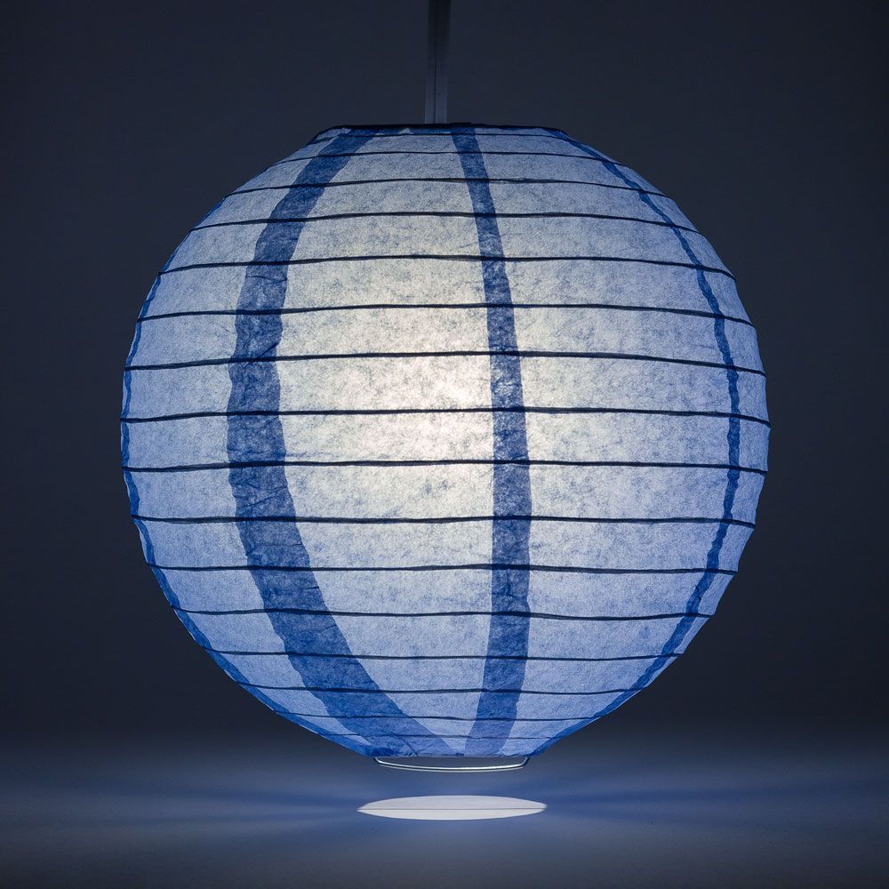 6" Serenity Blue Round Paper Lantern, Even Ribbing, Hanging Decoration - PaperLanternStore.com - Paper Lanterns, Decor, Party Lights & More