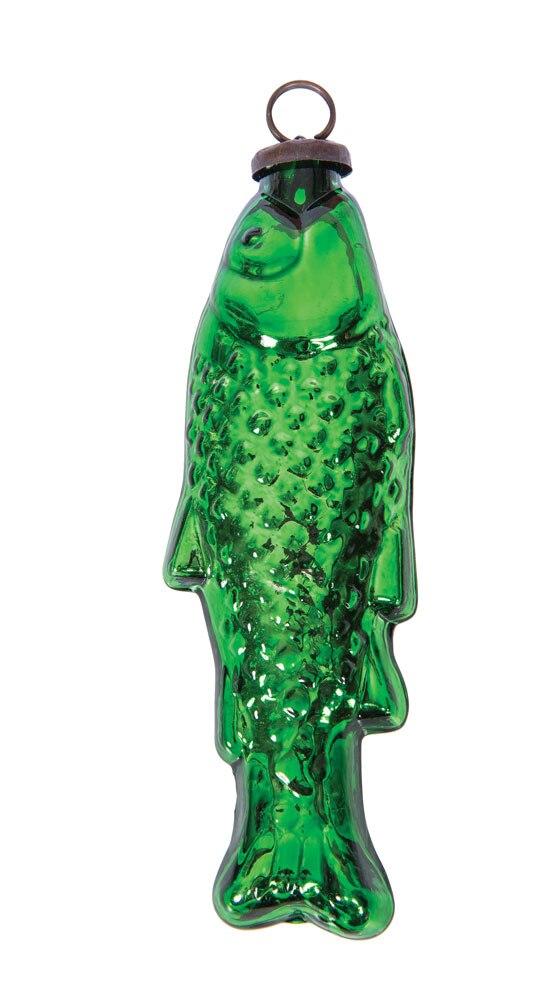 Mercury Glass Fish Ornament, Medium Grass Green - PaperLanternStore.com - Paper Lanterns, Decor, Party Lights & More
