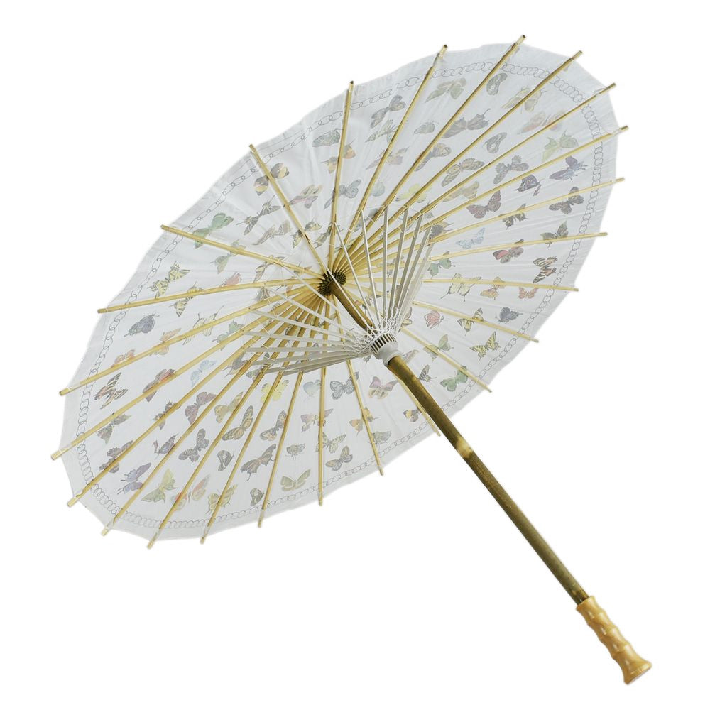 Large 32" Butterflies Parasol Umbrella, Premium Nylon with Elegant Handle