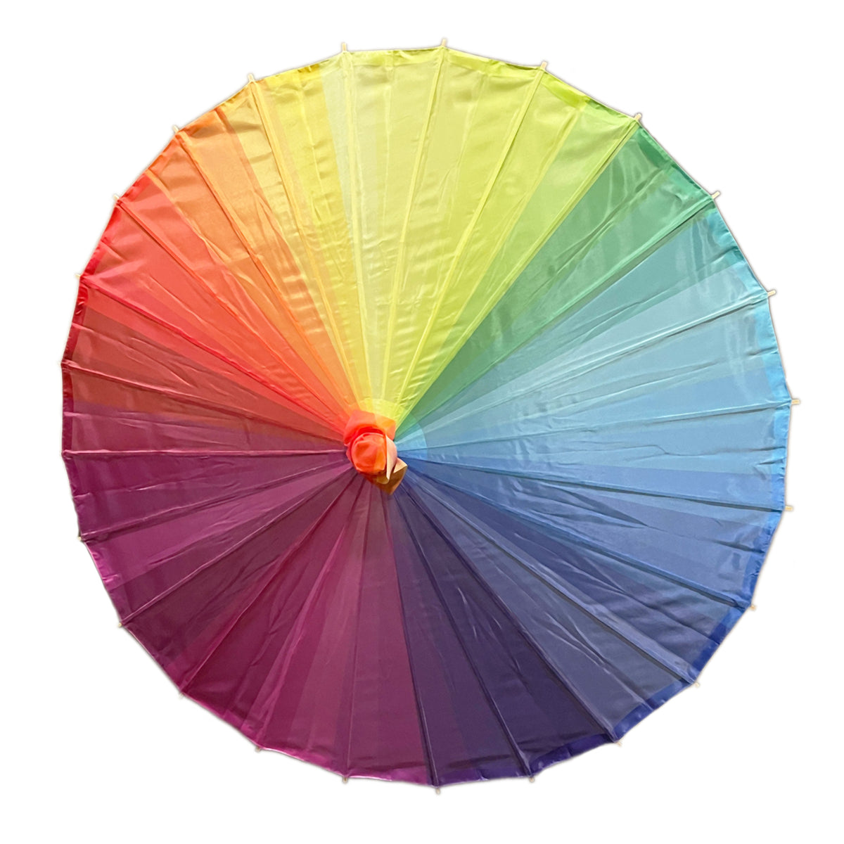 32&quot; Rainbow Multi-Color Premium Nylon Parasol Umbrella with Elegant Handle