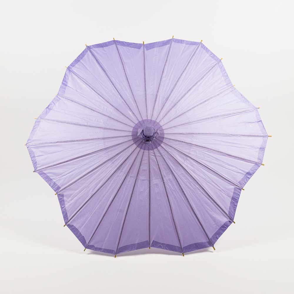 BULK PACK (10-Pack) 32" Lavender Paper Parasol Umbrella, Scallop Blossom Shaped with Elegant Handle