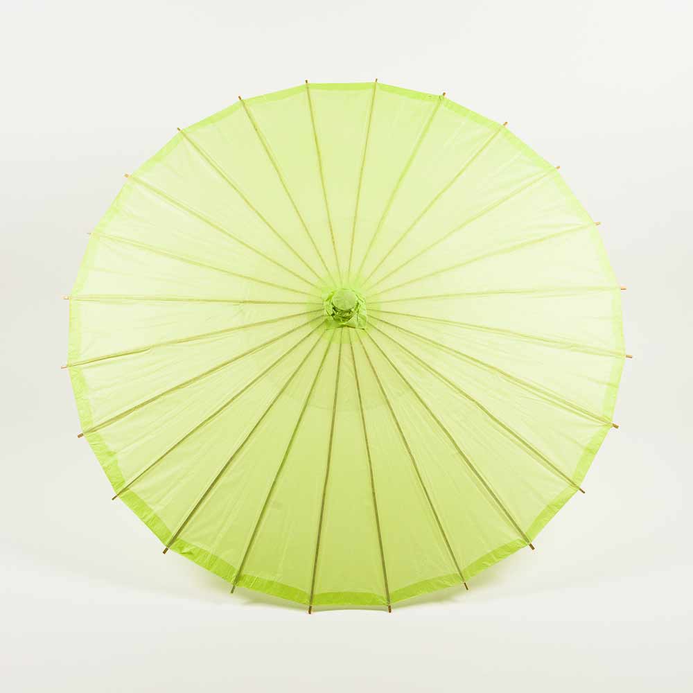 BULK PACK (6-Pack) 32" Light Lime Paper Parasol Umbrella with Elegant Handle