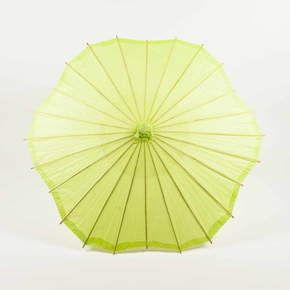 32" Light Lime Paper Parasol Umbrella, Scallop Blossom Shaped - PaperLanternStore.com - Paper Lanterns, Decor, Party Lights & More