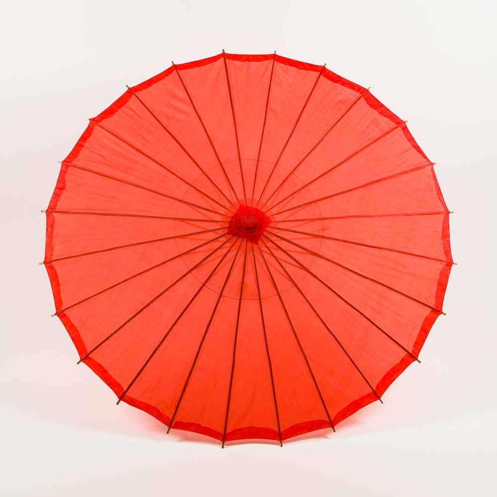 Large 32" Red Parasol Umbrella, Premium Nylon with Elegant Handle