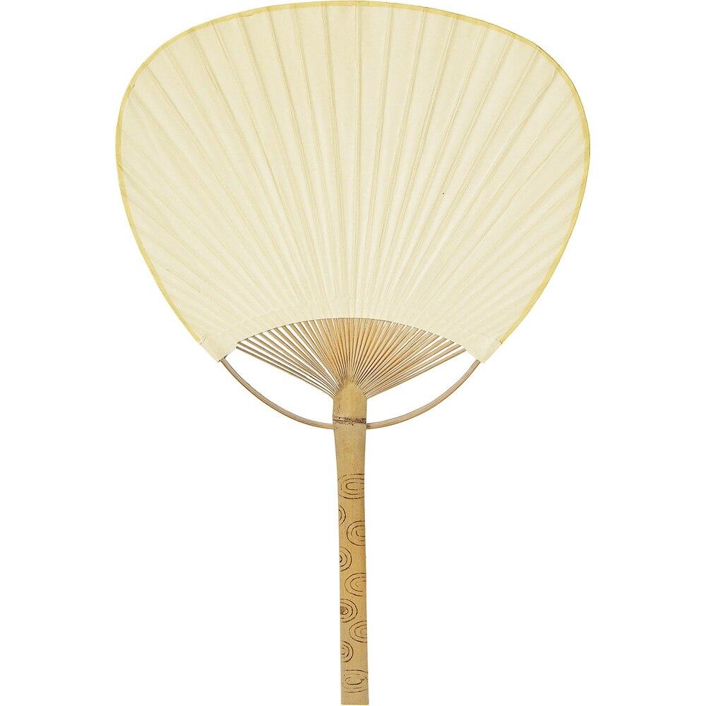 Ivory Paper Paddle Fan - PaperLanternStore.com - Paper Lanterns, Decor, Party Lights &amp; More