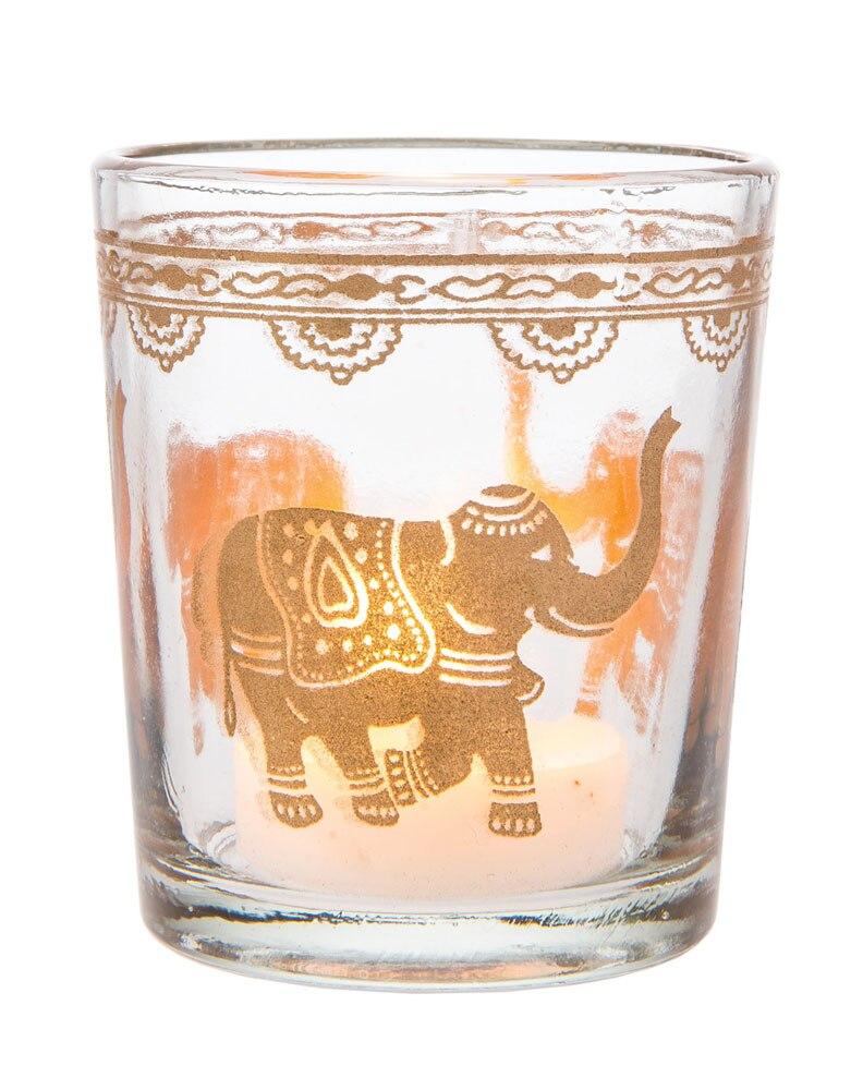 Clear Kalyani Elephant Glass Candle Holder - PaperLanternStore.com - Paper Lanterns, Decor, Party Lights & More