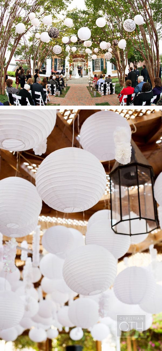 12&quot; Beige / Ivory Round Paper Lantern, Even Ribbing, Chinese Hanging Wedding &amp; Party Decoration - PaperLanternStore.com - Paper Lanterns, Decor, Party Lights &amp; More