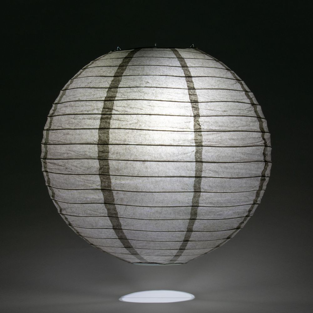 36" Driftwood Grey Jumbo Round Paper Lantern, Even Ribbing, Chinese Hanging Wedding & Party Decoration - PaperLanternStore.com - Paper Lanterns, Decor, Party Lights & More