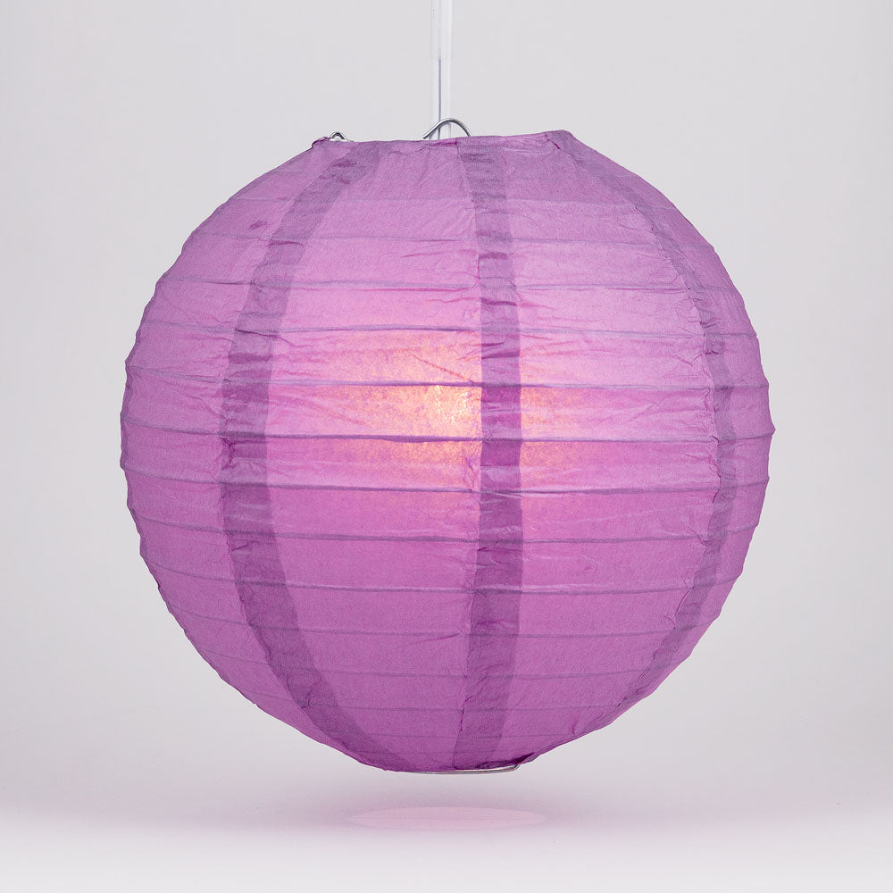 4&quot; Violet Round Paper Lantern, Even Ribbing, Hanging Decoration (10-Pack) - PaperLanternStore.com - Paper Lanterns, Decor, Party Lights &amp; More