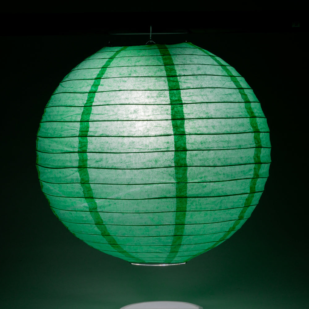 36" Arcadia Teal Jumbo Round Paper Lantern, Even Ribbing, Chinese Hanging Wedding & Party Decoration - PaperLanternStore.com - Paper Lanterns, Decor, Party Lights & More