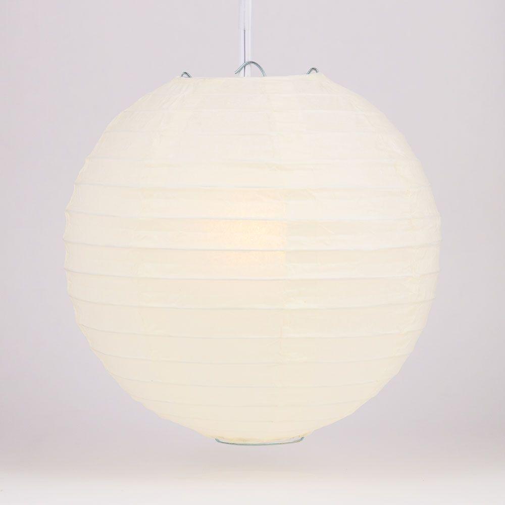 16&quot; Beige / Ivory Round Paper Lantern, Even Ribbing, Chinese Hanging Wedding &amp; Party Decoration - PaperLanternStore.com - Paper Lanterns, Decor, Party Lights &amp; More