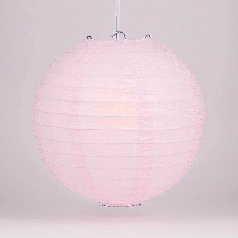 BULK PACK (12) 16" Pink Round Paper Lantern, Even Ribbing, Chinese Hanging Wedding & Party Decoration - PaperLanternStore.com - Paper Lanterns, Decor, Party Lights & More
