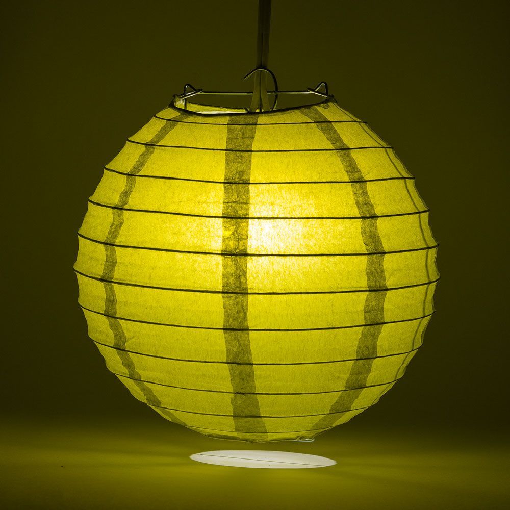 14" Pear Round Paper Lantern, Even Ribbing, Chinese Hanging Wedding & Party Decoration - PaperLanternStore.com - Paper Lanterns, Decor, Party Lights & More