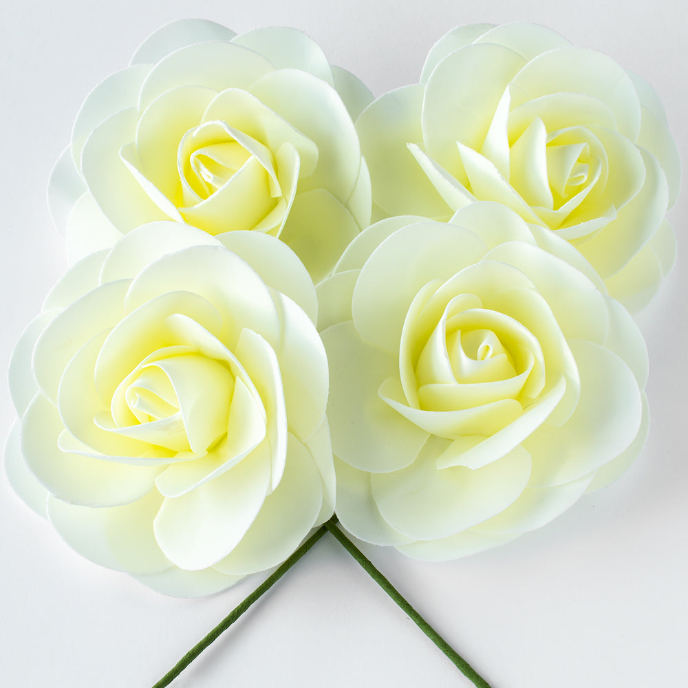 8-Inch Ivory Ranunculus Foam Flower Backdrop Wall Decor, 3D Premade (4-PACK) for Weddings, Photo Shoots, Birthday Parties and more - PaperLanternStore.com - Paper Lanterns, Decor, Party Lights & More